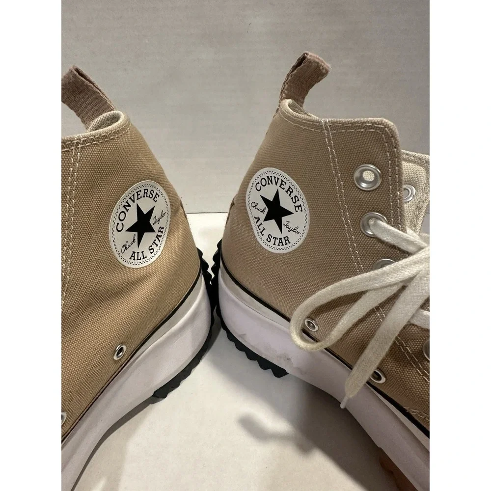 Converse Run Star Hike High Tops Chuck Taylor All Star Platform Shoes Tan 7.5